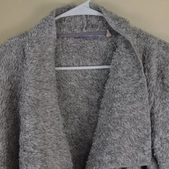 Soft Surroundings Gray Hug Me Cardi Sweater Soft Cozy Loungewear Sleepwear Warm - Picture 4 of 8